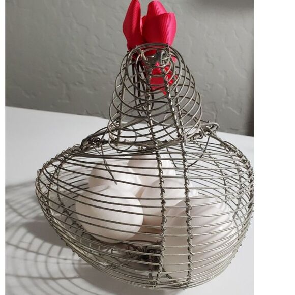 Wire Chicken Egg Collection Basket ~Vintage~ - Picture 5 of 6